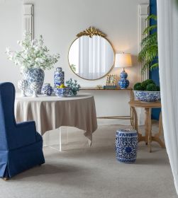 36" x 41" Large Round Wall Mirror with Gold Metal Frame, Circle Accent Mirror for Living Room Bedroom Entryway