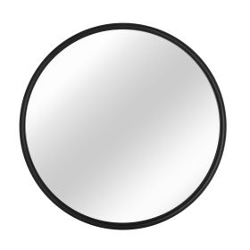 Black Round Wall Mirror 22 Inch Large Round Mirror Metal Black Round Mirror For Wall (Color: Black)