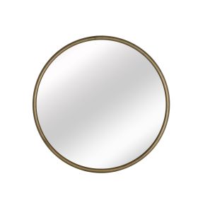 Black Round Wall Mirror 22 Inch Large Round Mirror Metal Black Round Mirror For Wall (Color: Gold)