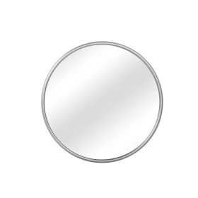 Black Round Wall Mirror 22 Inch Large Round Mirror Metal Black Round Mirror For Wall (Color: Silver)