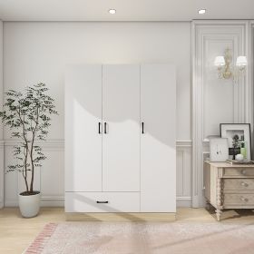 Doors Bedroom Armoire Wardrobe Closet Cabinet, Wardrobe Closet with Hanging Rod, Wood Closet Wardrobe for Large Storage (Color: YG-36)